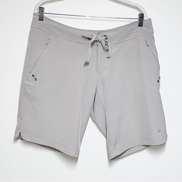 Free Country Bermuda Board Shorts Beige Womens Sz 12/14 L - Picture 1 of 5